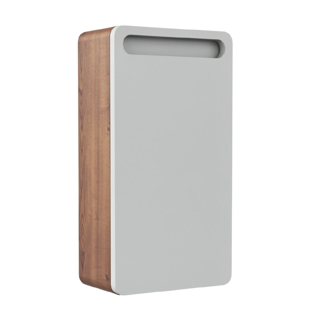 Modern Minimalist Wall-Mounted Waste Bin with Wooden Base